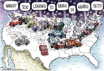 Editorial Cartoon U.S. Winter drivers