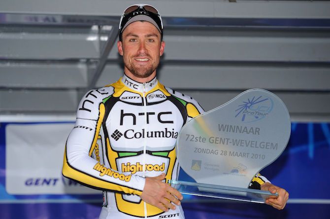 Bernhard Eisel (HTC) wins the 2010 Gent-Wevelgem