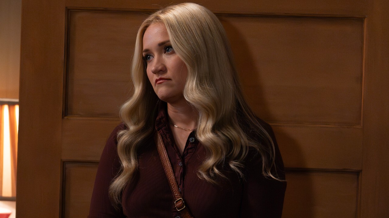 Mandy standing at the door of the church office. 
