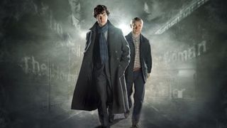 Sherlock promotional shot with Benedict Cumberbatch and Martin Freeman