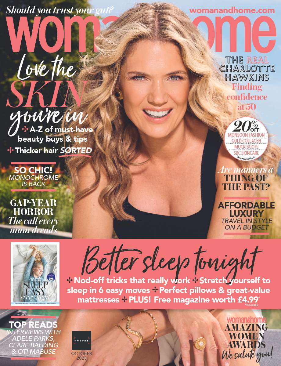 The front cover of woman&amp;amp;home issue 314, October 2025, featuring Charlotte Hawkins