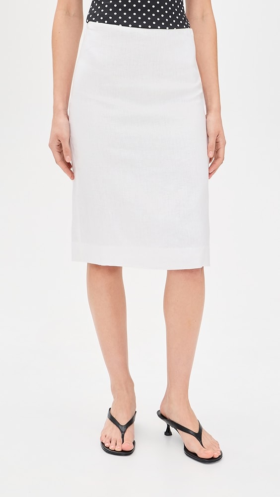 Fleur Linen Skirt - White