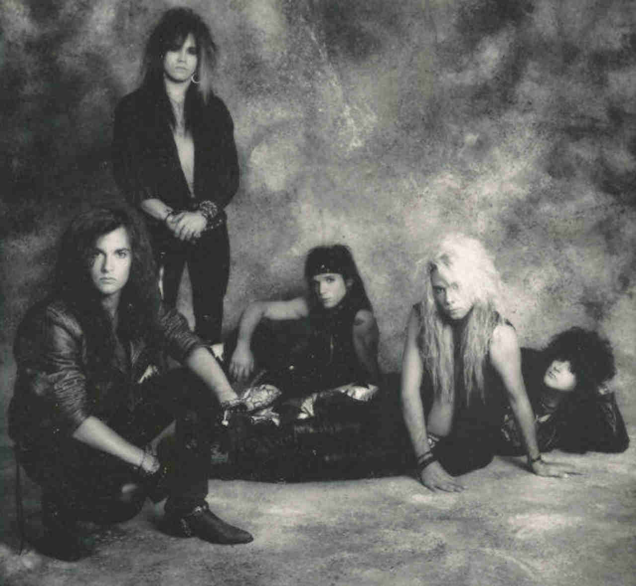 Lillian Axe posing for a photograph in the 1980s