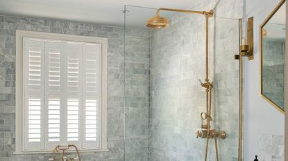 bathroom with shower and glass screen