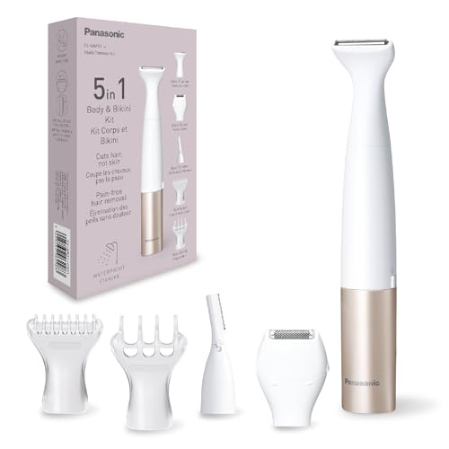 Panasonic Es-Wm31 in 1 Body &amp;amp; Bikini Kit, Women's Hair Remover, Ladies Shavers, Bikini Trimmer, 5 Attachments, Ipx7 Waterproof, Wet &amp;amp; Dry, Battery Powered (1 X Aa Required), White Gold