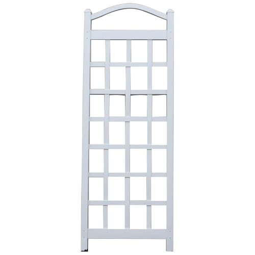 Dura-Trel Cambridge Garden Vinyl Trellis, Wall Mount Plant Support Frame, 28" X 75", White - Decorative Indoor and Outdoor Grid-Style Lattice Stand for Climbing Vines, Flowers, and Vegetable Plants