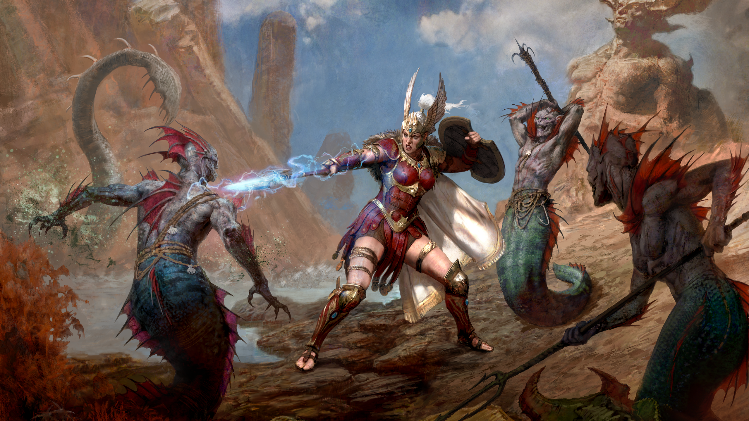 Artwork depicting Diablo 4's new Amazon class.
