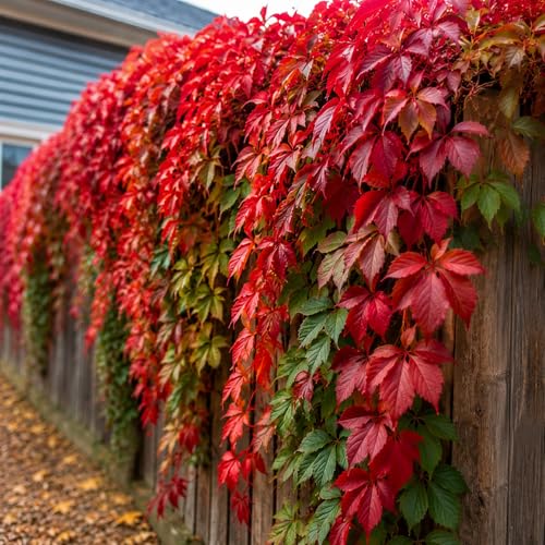3 Virginia Creeper Live Bare Root Plants | Fast Growing Climbing Vine Rootstock for Planting | Hardy Parthenocissus Quinquefolia Vine for Fences, Walls &amp;amp; Privacy Coverage (3 Plants)
