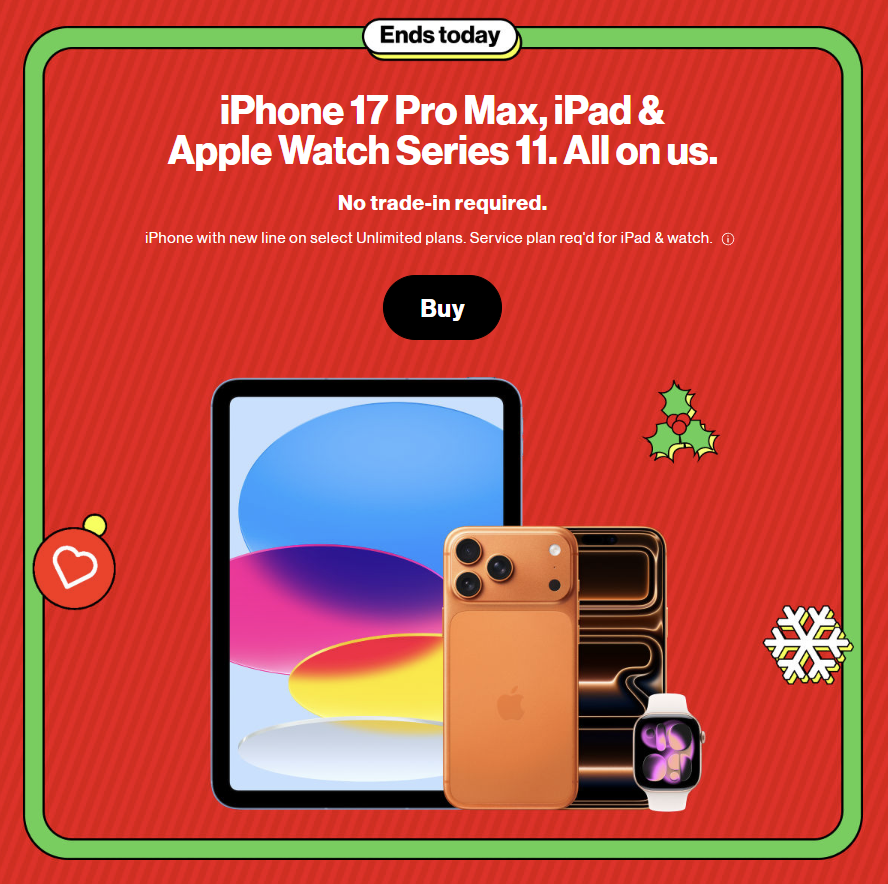 Verizon free Apple Watch Cyber Monday deal