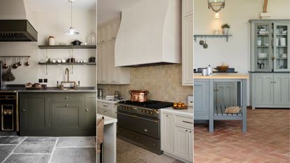 modern farmhouse kitchen color ideas from green to neutral and soft blue