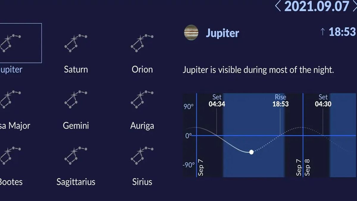 Screenshot of the Star Walk 2 app