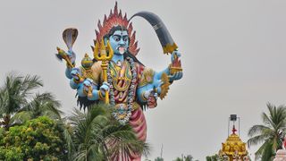 Statue of the Goddess Kali in Kadaloor, Tamil Nadu, India.