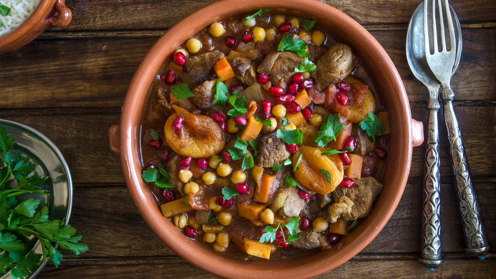 Fruity lamb tagine with pomegranate