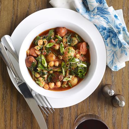 Chorizo, Chickpea and Potato Stew with Kale recipe-recipe ideas-new recipes-woman and home
