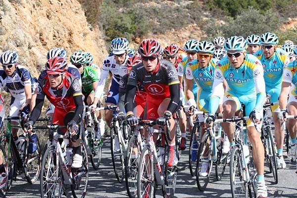 Astana and RadioShack together at the front of this bunch.