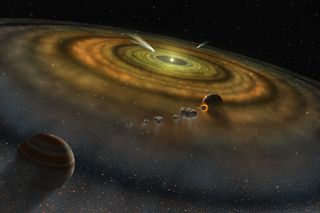 Artist's impression of a planetary system being formed.