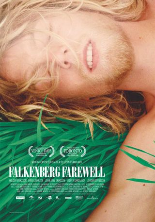 Beste svenske filmer: En ung mann ligger i gresset i filmen Farvel Falkenberg (2006)