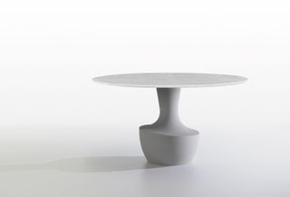 Round grey resin quartz table