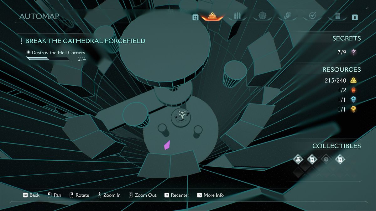 Doom: The Dark Ages secret landing zones Holy City of Aratum - A map showing the location of the second secret landing zone at the bottom of the well.