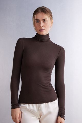 Modal Cashmere Ultralight High-Neck Top