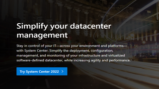 Website screenshot for Microsoft System Center