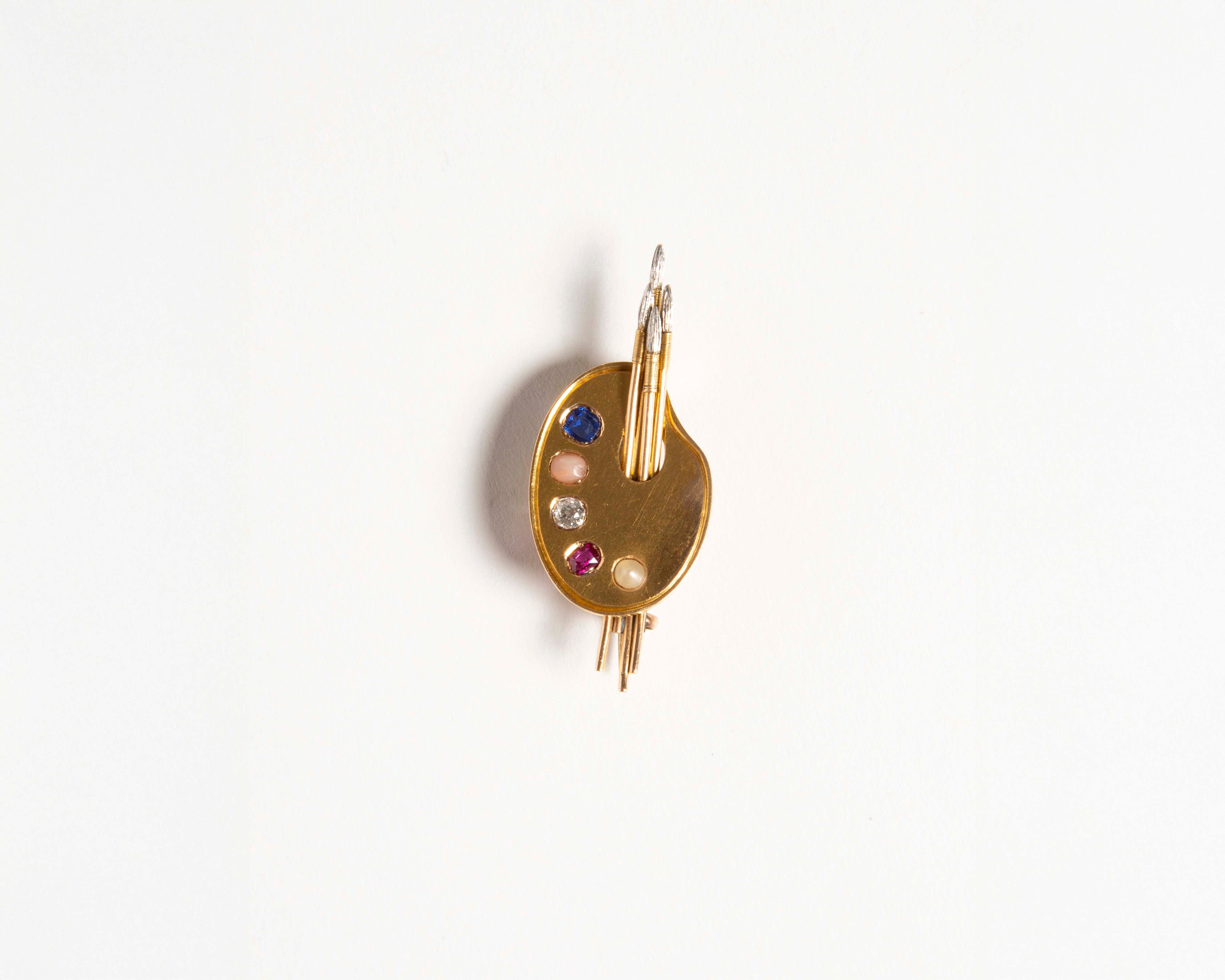 Artist's Palette Brooch in 18kt Gold