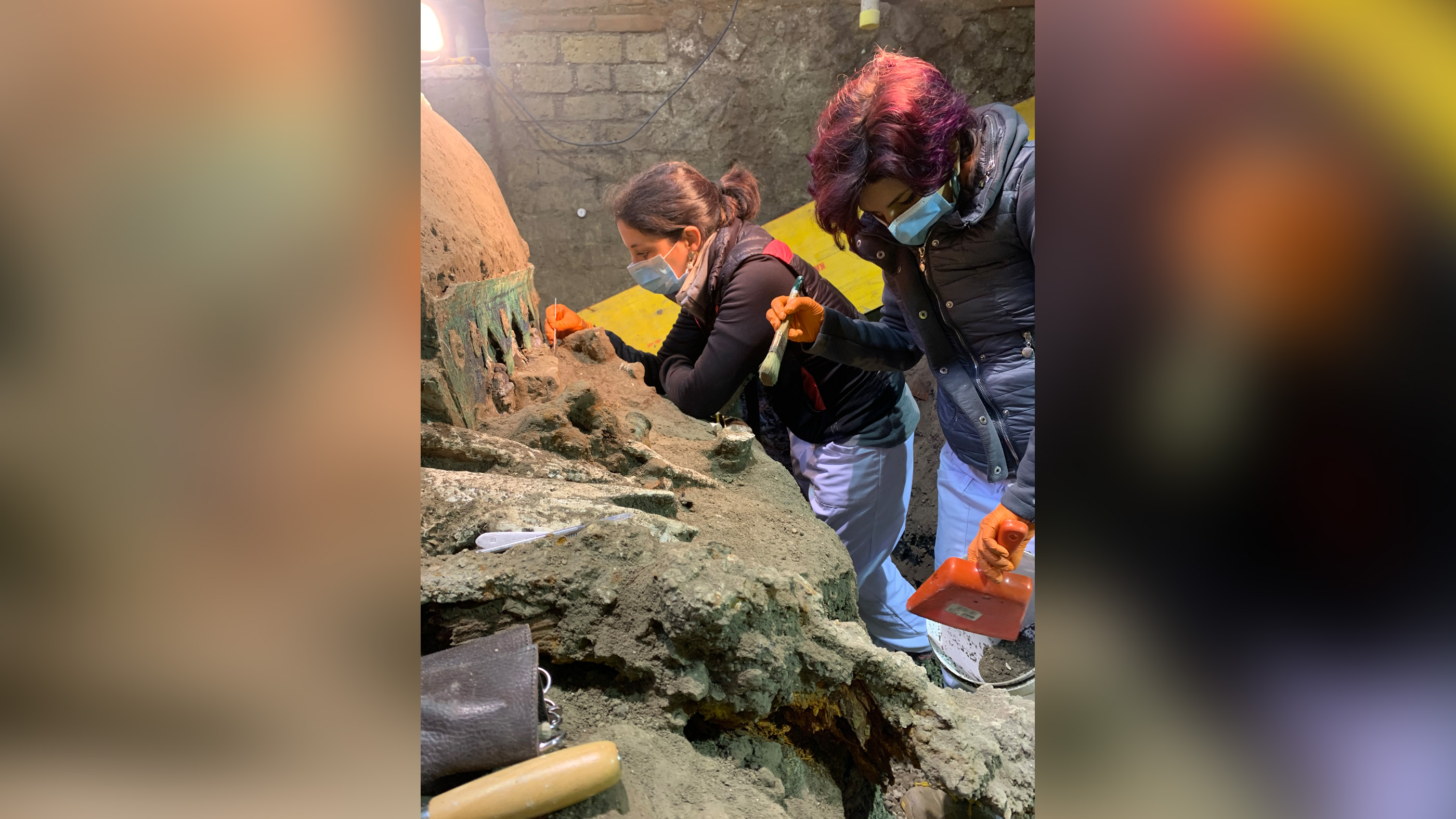 Archaeologists have worked since mid-January to recover and restore the chariot, which had been overlooked by looters who dug tunnels into the area.