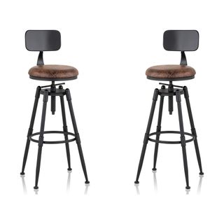 Industrial-farmhouse bar stool duo