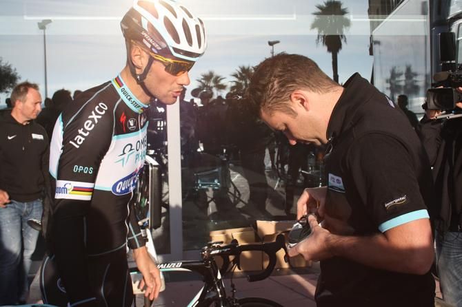A last minute adjustment for Tom Boonen