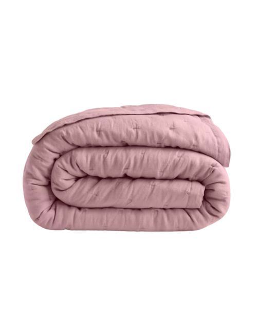 European Linen Dream Quilt in Dusty Mauve