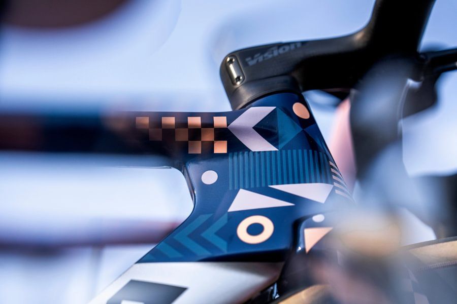A custom painted Orbea Orca aero bike