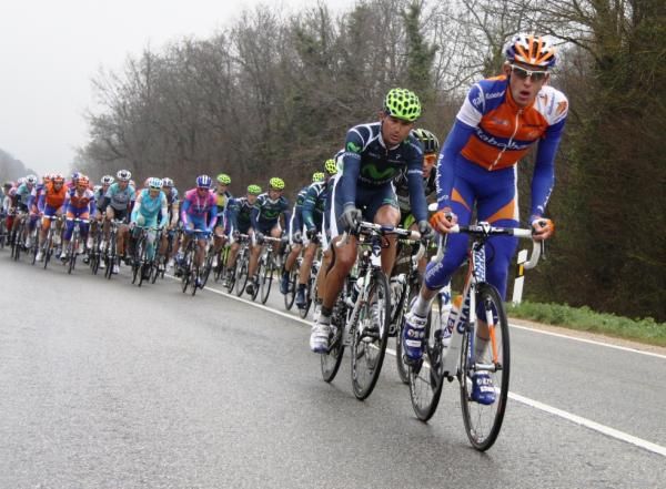 Bauke Mollema (Rabobank Cycling Team) leads the peloton