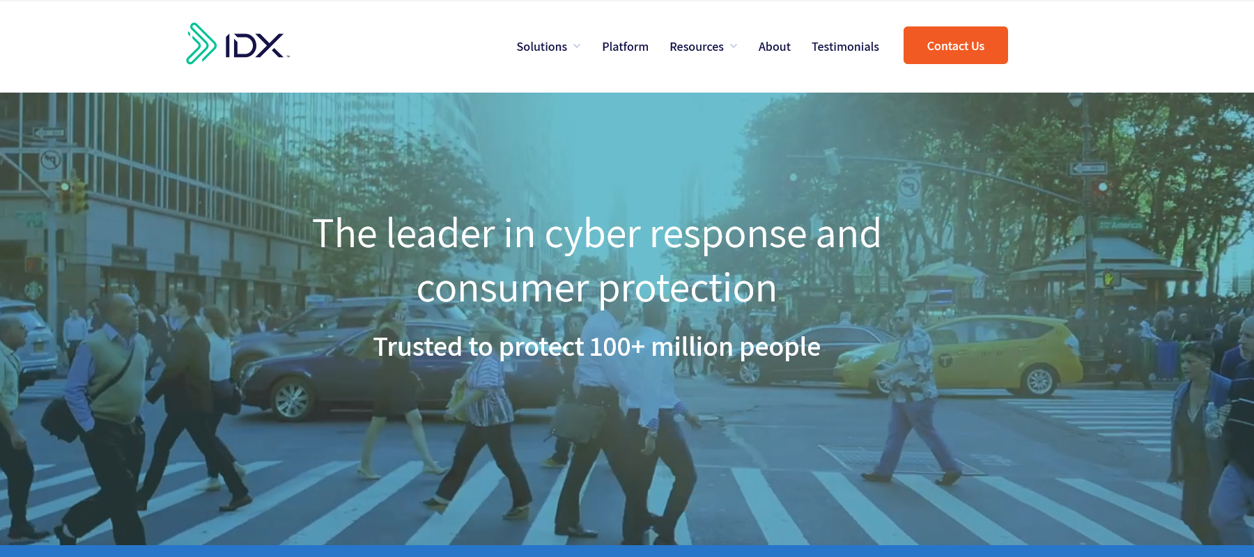 Website screenshot of IDX (May, 2026)