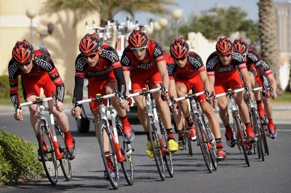 BMC Racing Team ride in formation