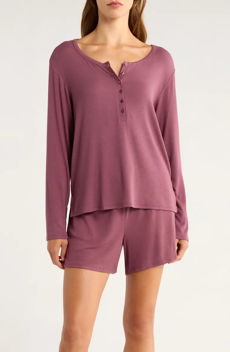 Nordstrom, Moonlight Eco Rib Long Sleeve Shortie Pajamas