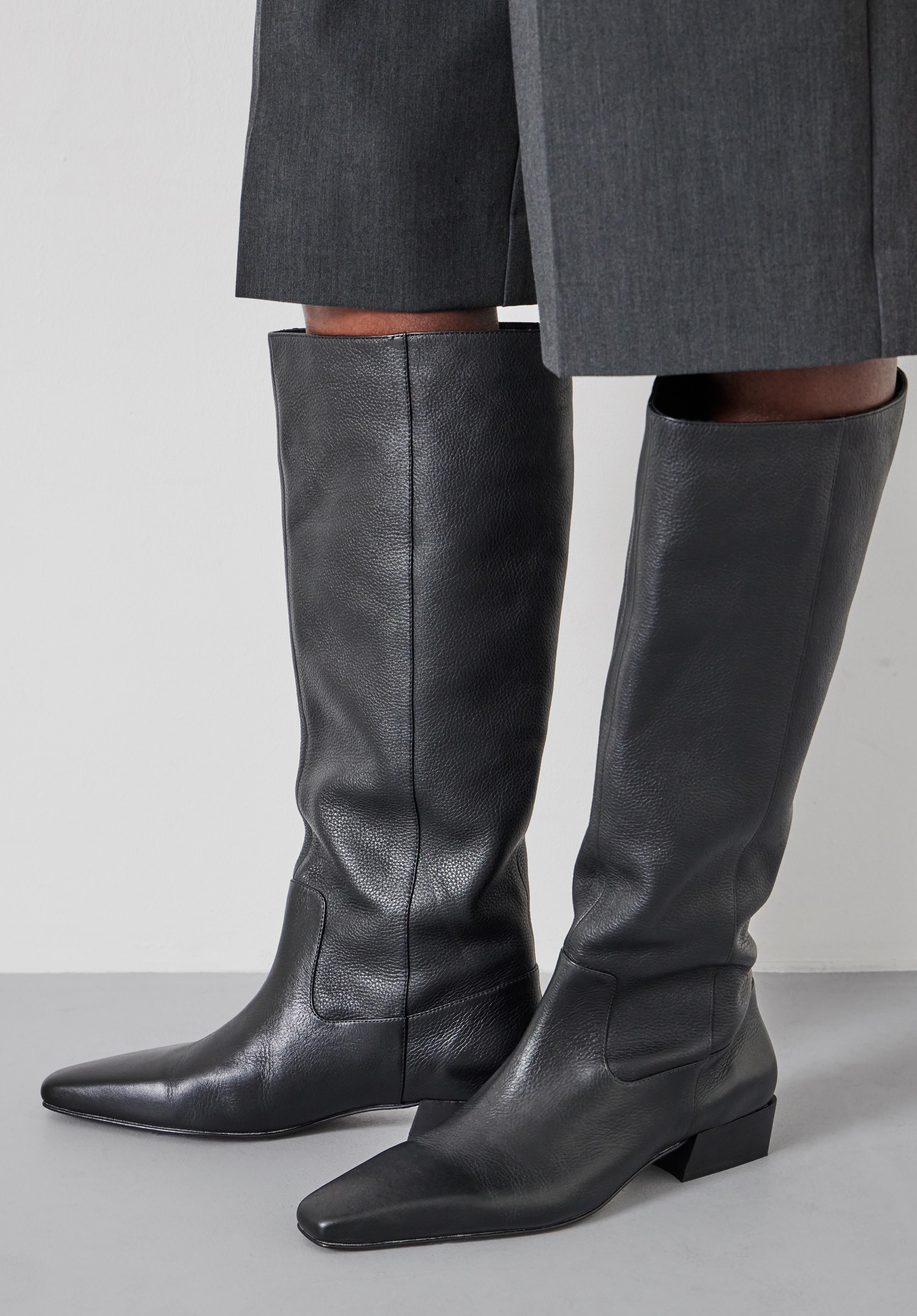 Square Toe Knee High Boots