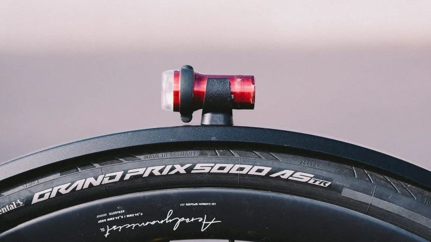 A mudguard with a light mounted on top 