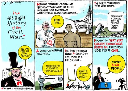 Political cartoons U.S. Trump alt-right Civil War history slavery