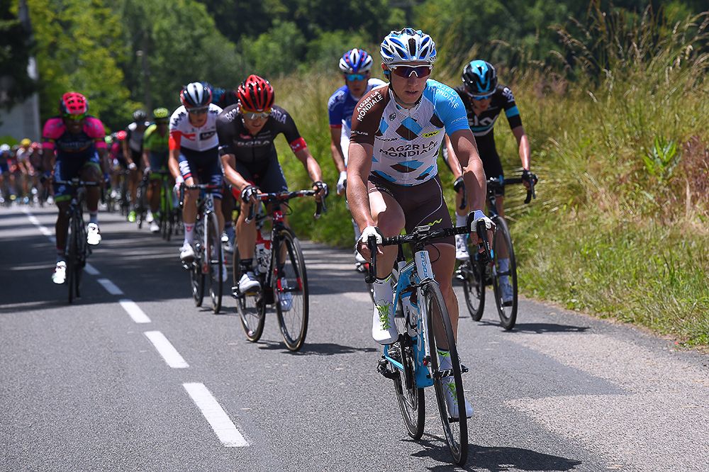 Cyril Gautier barely off the front during stage 5 of the Criterium du Dauphine