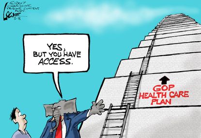 Political Cartoon U.S. GOP health care access Obamacare