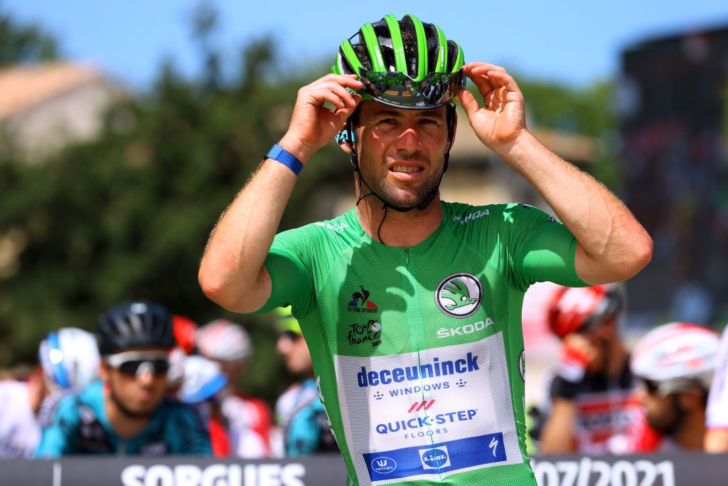 MALAUCENE FRANCE JULY 07 Mark Cavendish of The United Kingdom and Team Deceuninck QuickStep Green Points Jersey at start during the 108th Tour de France 2021 Stage 11 a 1989km km stage from Sorgues to Malaucne LeTour TDF2021 on July 07 2021 in Malaucene France Photo by Tim de WaeleGetty Images