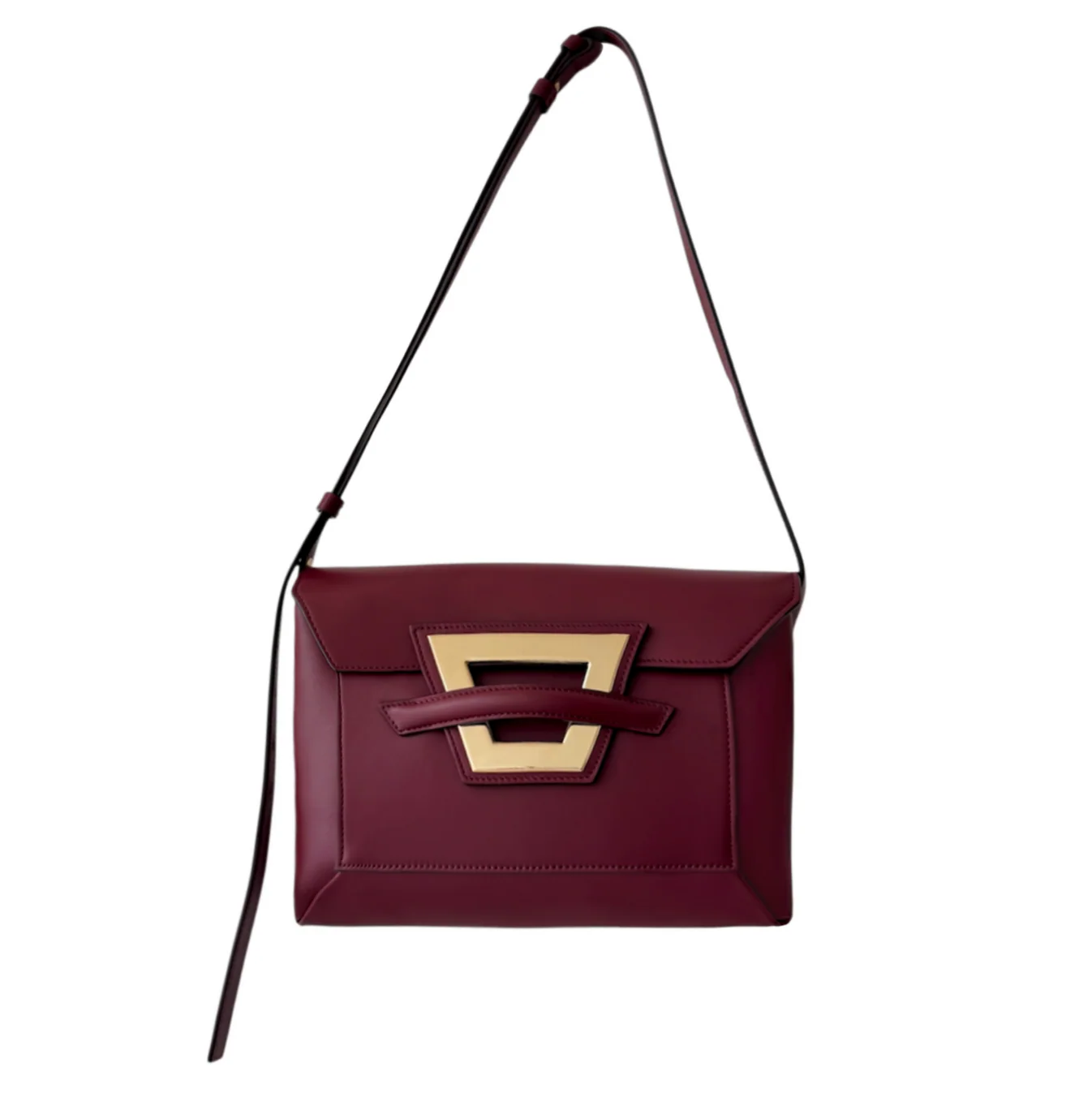 Sophie Habsburg Moneypenny burgundy bag with a gold clasp