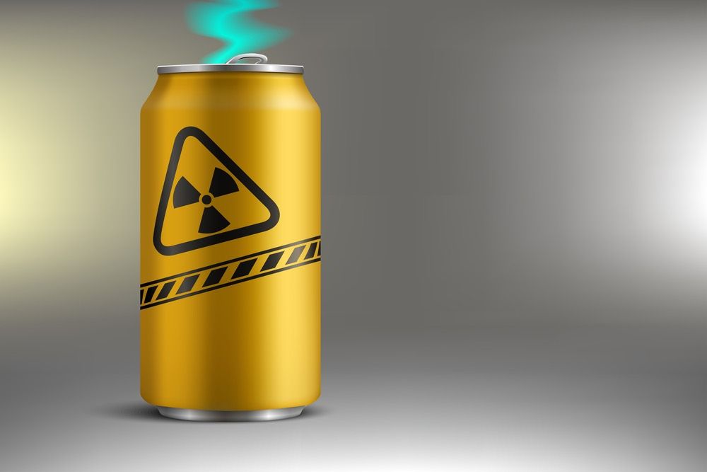 Can of radioactive soda.