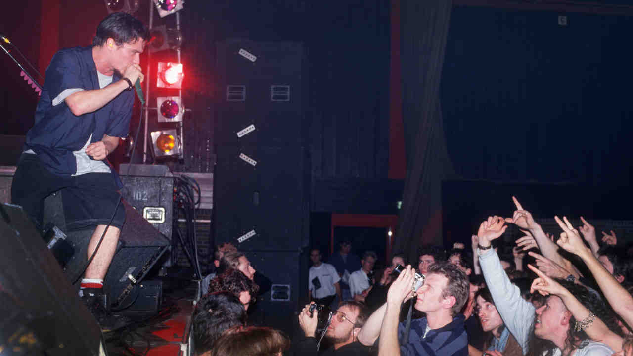 Faith No More&amp;rsquo;s Mike Patton performing onstage in 1992