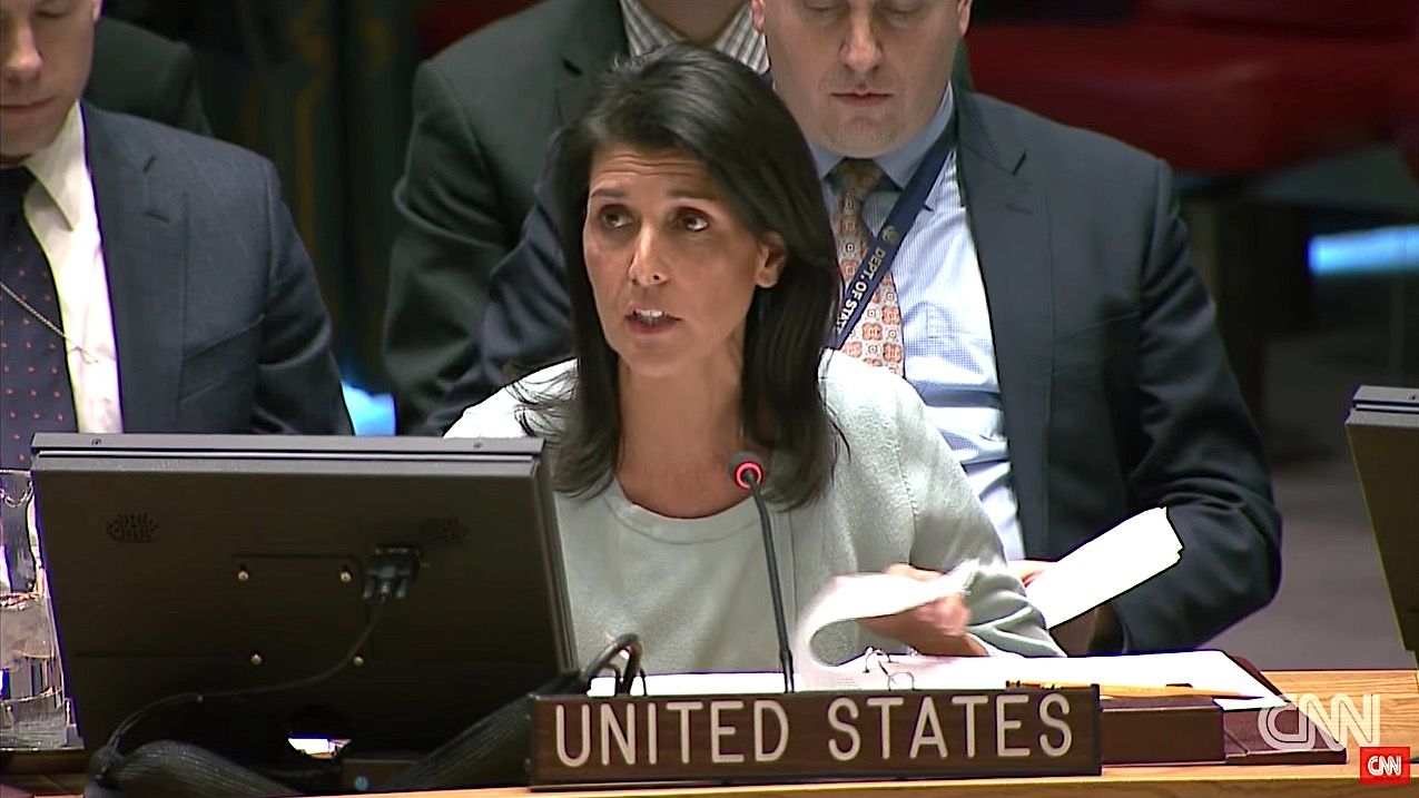 Ambassador Nikki Haley addresses the U.N. Security Council