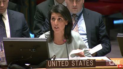 Ambassador Nikki Haley addresses the U.N. Security Council
