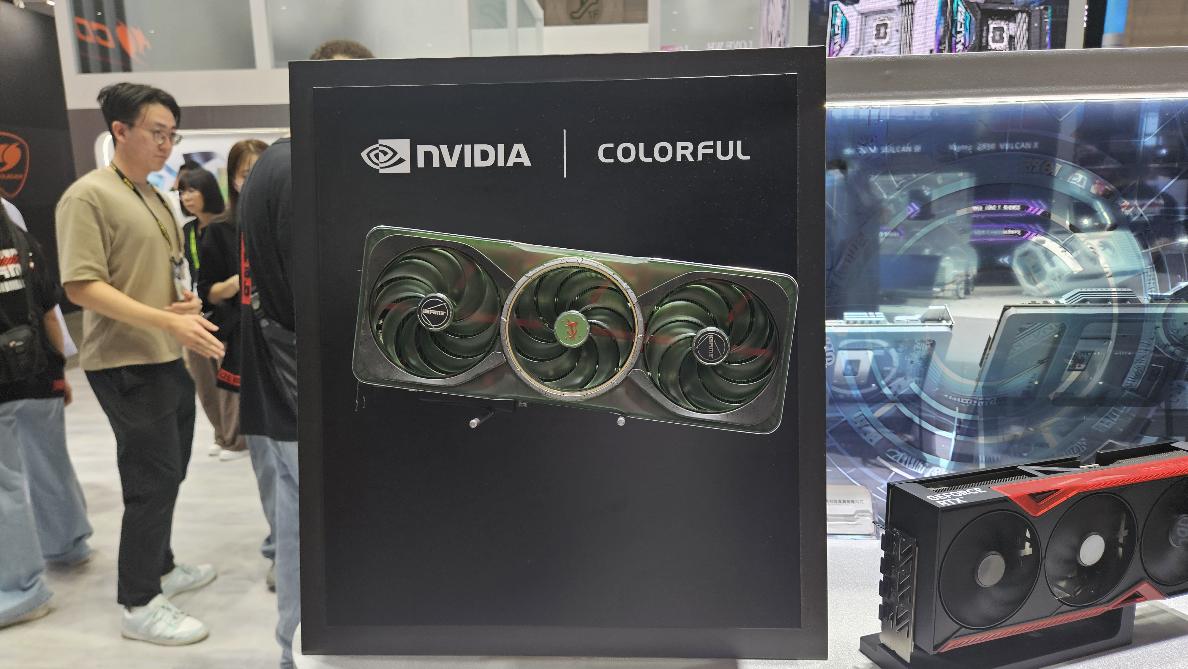 A Doom: The Dark Ages-branded PC component at Computex 2025