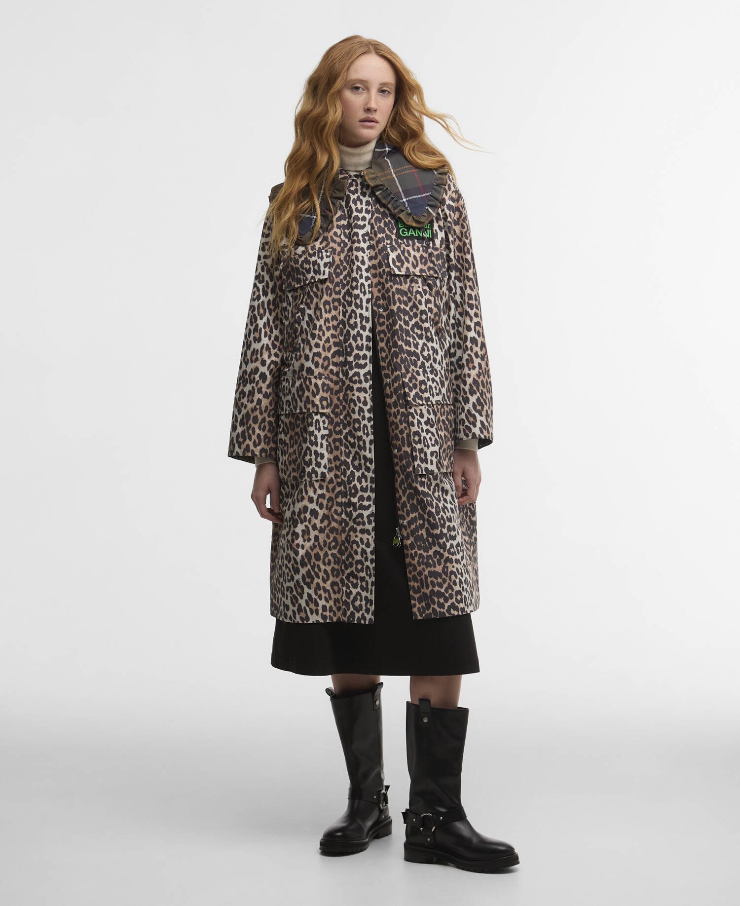 Barbour X Ganni Leopard Print Waterproof Parka Jacket