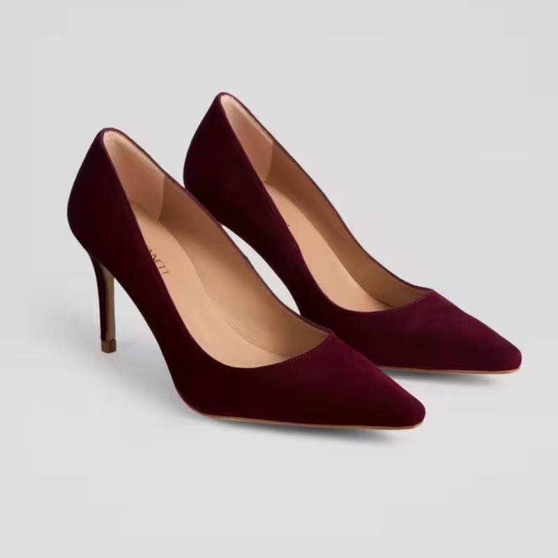 burgundy court heels