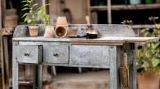 galvanised steel potting table